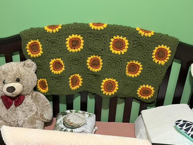 Sunflower Baby Blanket Sunflower Baby Blanket